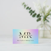 Helle Farben Ombre-Verlauf Monogramm & QR-Code Visitenkarte (Stehend Vorderseite)