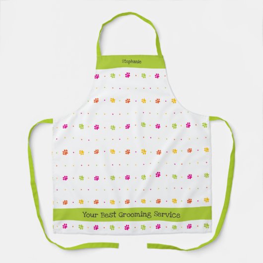 Helle Farben Paw Print Animal Worker Schürze (Vorderseite)