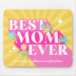 Helle Farben Retro Typografie Beste Mama je Mousepad