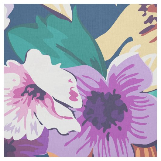 Helle Farben Sommerfarben Blume Collage Muster Stoff (Muster)