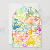 Helle Farben Stilvolle Vintage Radhochzeit Einladung (Rückseite)