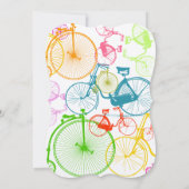Helle Farben Stilvolle Vintage Radhochzeit Einladung (Rückseite)
