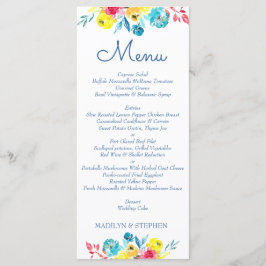 Helle Farben Wasserfarbenfloral Menükarte