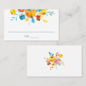 Helle Farben Wasserfarbenfloral Platzkarte (Vorne/Hinten)