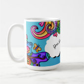 Helle Farben, weiche Doodles, personalisierbar Kaffeetasse (Links)