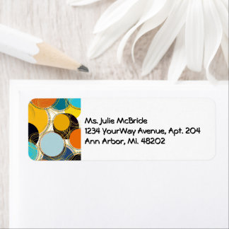 Helle farbenfrohe 80er Retro-Abstrakte Gold-Adress