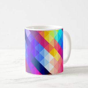 Helle farbenfrohe abstrakte geometrische Muster Kaffeetasse