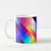 Helle farbenfrohe abstrakte geometrische Muster Kaffeetasse (Links)