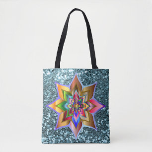 Helle Farbenfrohe Aqua Imitate Glitzer Tasche