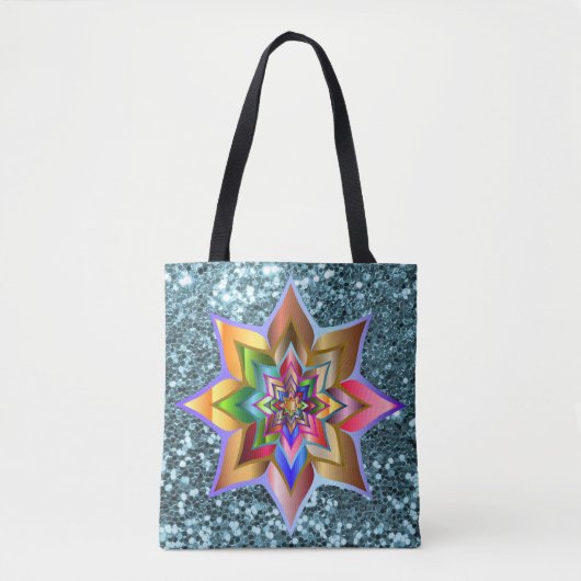Helle Farbenfrohe Aqua Imitate Glitzer Tasche (Vorderseite)