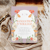 Helle farbenfrohe Arch Boho Blumenhochzeit Einladung