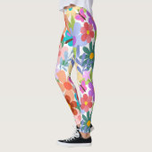 Helle farbenfrohe Blume Schmetterlinge Leggings (Links)