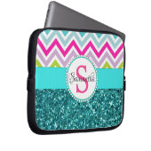Helle farbenfrohe Chevrons | Aquamariner türkisfar Laptopschutzhülle (Vorne Rechts)