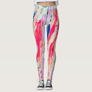 Helle farbenfrohe Farbstreifen Abstrakte Künstleri Leggings
