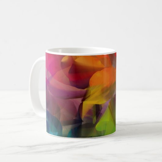 Helle, farbenfrohe Fee Kunst Kaffeetasse (Vorderseite Links)