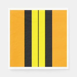 Helle, farbenfrohe, fett gelbe schwarze Streifen Serviette