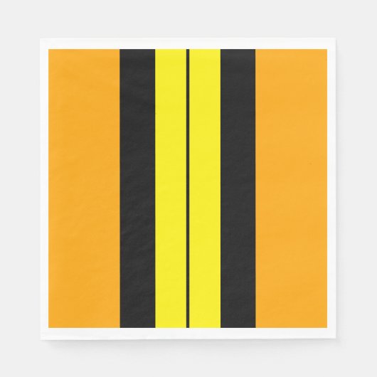 Helle, farbenfrohe, fett gelbe schwarze Streifen Serviette (Vorderseite)