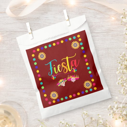 Helle, farbenfrohe Fiesta Spaß Geschenktütchen (Ausgeschnitten)