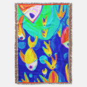 Helle, farbenfrohe Fischmuster Gemälde. Jetzt kauf Decke (Vorderseite Vertikal)