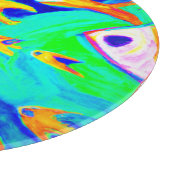 Helle, farbenfrohe Fischmuster Gemälde. Jetzt kauf Schneidebrett (Ecke)