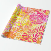 Helle, farbenfrohe Frühlingsblumen drucken Geschenkpapier (Ungerollt)