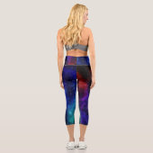 Helle farbenfrohe Galaxie Capri Leggings (Rückseite)
