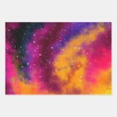 Helle, farbenfrohe Galaxy-Wrapping-Papierblätter Geschenkpapier Set (Vorderseite 3)