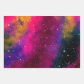 Helle, farbenfrohe Galaxy-Wrapping-Papierblätter Geschenkpapier Set (Vorderseite 2)