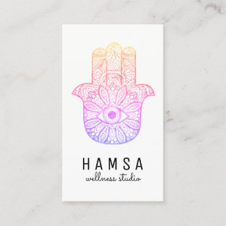 Helle farbenfrohe Hamsa Reiki Visitenkarten Visitenkarte