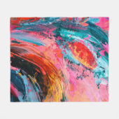 Helle, farbenfrohe handgemalte abstrakte Hintergru Fleecedecke (Vorderseite (Horizontal))