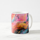 Helle, farbenfrohe handgemalte abstrakte Hintergru Kaffeetasse (VorderseiteRechts)