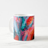 Helle, farbenfrohe handgemalte abstrakte Hintergru Kaffeetasse (Vorderseite Links)