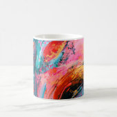 Helle, farbenfrohe handgemalte abstrakte Hintergru Kaffeetasse (Mittel)