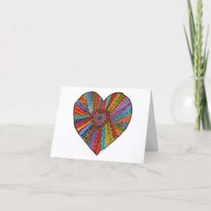 helle farbenfrohe Herzmalerei #4 Dankeskarte