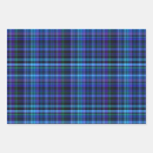 Helle, farbenfrohe Karierte Muster Geschenkpapier Set (Vorderseite)