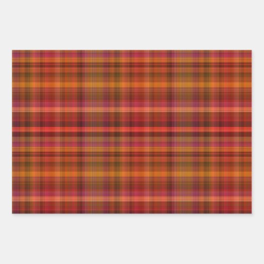 Helle, farbenfrohe Karierte Muster Geschenkpapier Set (Vorderseite 3)