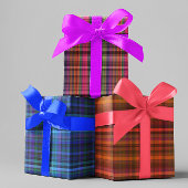 Helle, farbenfrohe Karierte Muster Geschenkpapier Set