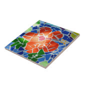 Helle, farbenfrohe Mosaik-Rote Blume Fliese (Seite)