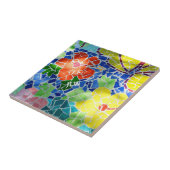 Helle, farbenfrohe Mosaikblumen, rot und gelb Fliese (Seite)