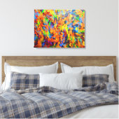 Helle, farbenfrohe Multicolor Abstrakt Art Malerei Leinwanddruck (Insitu (Schlafzimmer))