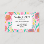 Helle, farbenfrohe Muscheln und Algenmuster Visitenkarte (Rückseite)