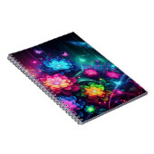 Helle, farbenfrohe Neon-Blume/Schmetterlinge Notizblock (Rechte Seite)