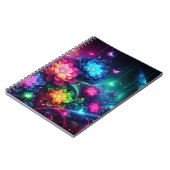 Helle, farbenfrohe Neon-Blume/Schmetterlinge Notizblock (Linke Seite)
