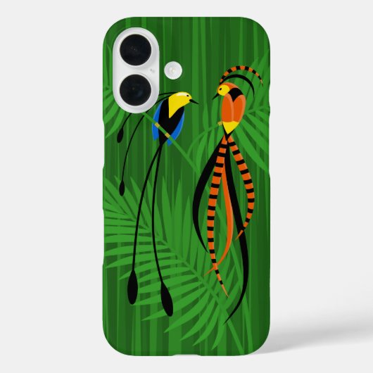 Helle Farbenfrohe Paradiesvögel Case-Mate iPhone Hülle (Rückseite)