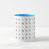Helle farbenfrohe personalisierte Monogramme oder Tasse (Zentrum)