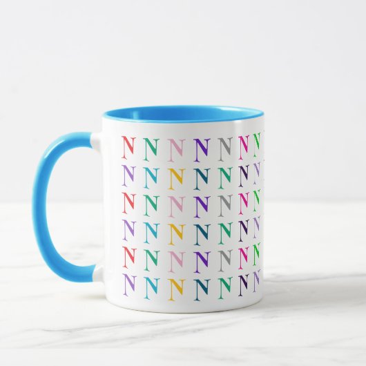 Helle farbenfrohe personalisierte Monogramme oder Tasse (Links)