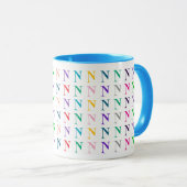 Helle farbenfrohe personalisierte Monogramme oder Tasse (VorderseiteRechts)