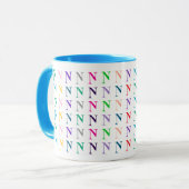 Helle farbenfrohe personalisierte Monogramme oder Tasse (Vorderseite Links)