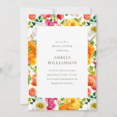 Helle, farbenfrohe Poppies Blumenblut Brautparty Einladung (Vorderseite)