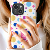 Helle farbenfrohe Punkte-Muster-Monogramm Case-Mate iPhone Hülle